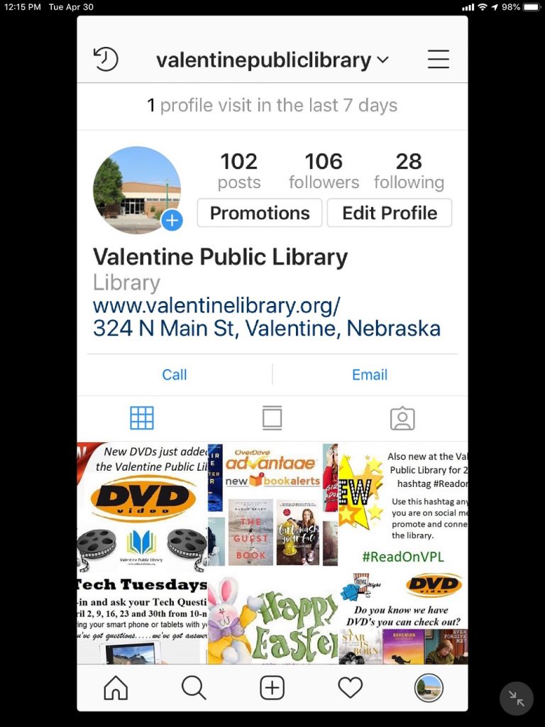 https www instagram com valentinepubliclibrary - follow us on instagram use hastag sign