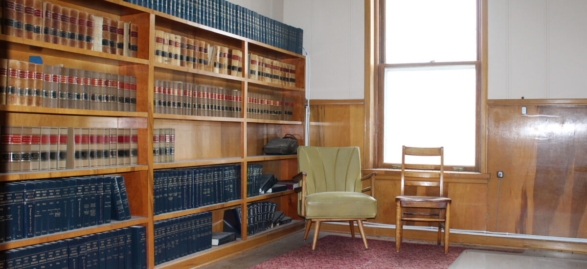 The original home of the Valentine Public Library in 1921 was in a room in the original Cherry County Courthouse