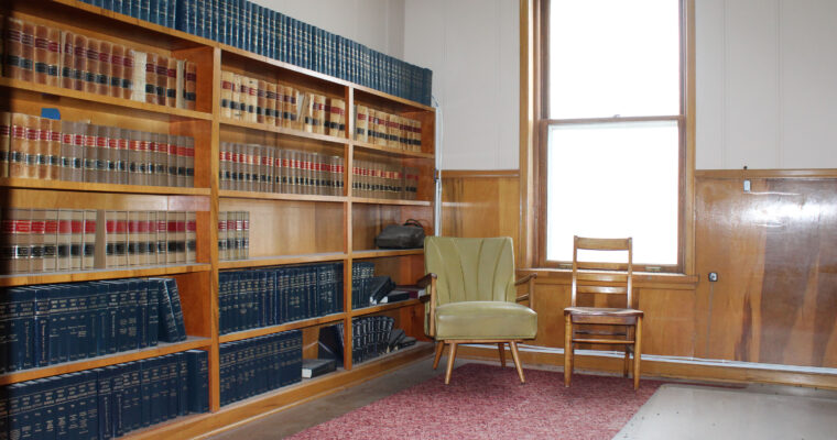 The original home of the Valentine Public Library in 1921 was in a room in the original Cherry County Courthouse
