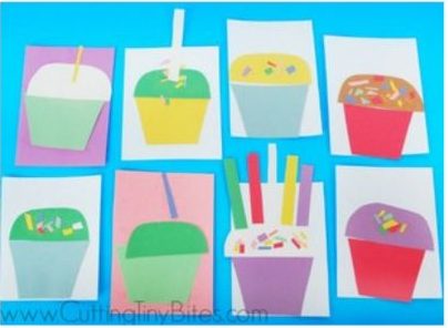 paper cupcakes on a sheet of paper