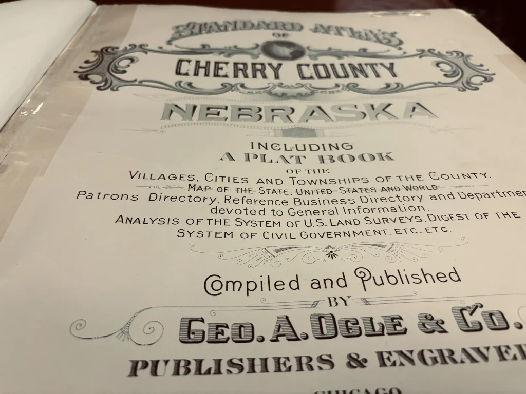 First page of the Cherry County Plat Book